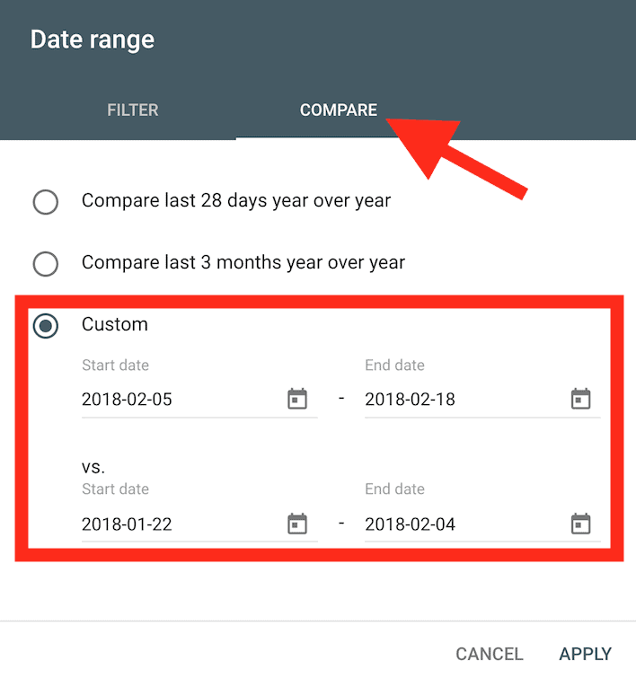 Compare date range