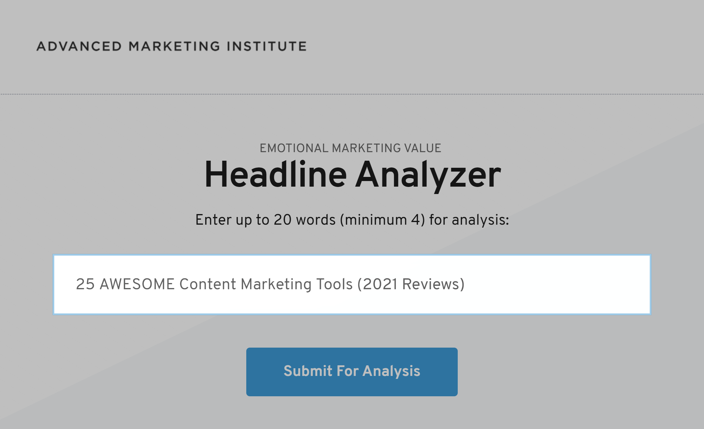 Advanced Marketing Institute – Headline analyzer