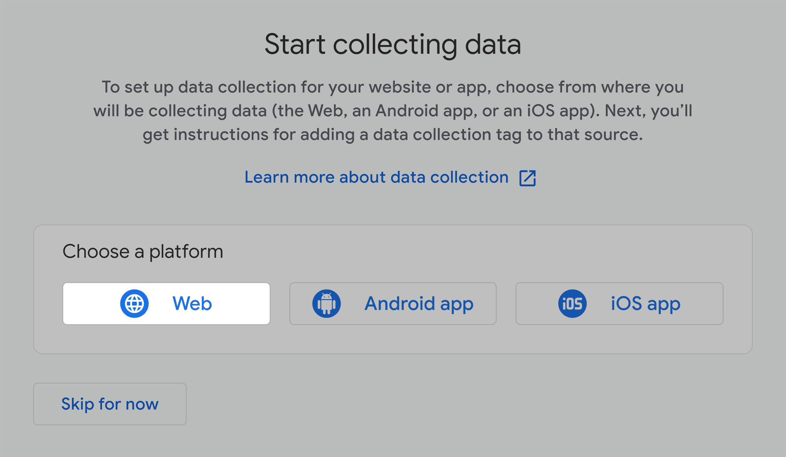 Analytics – Start collecting data