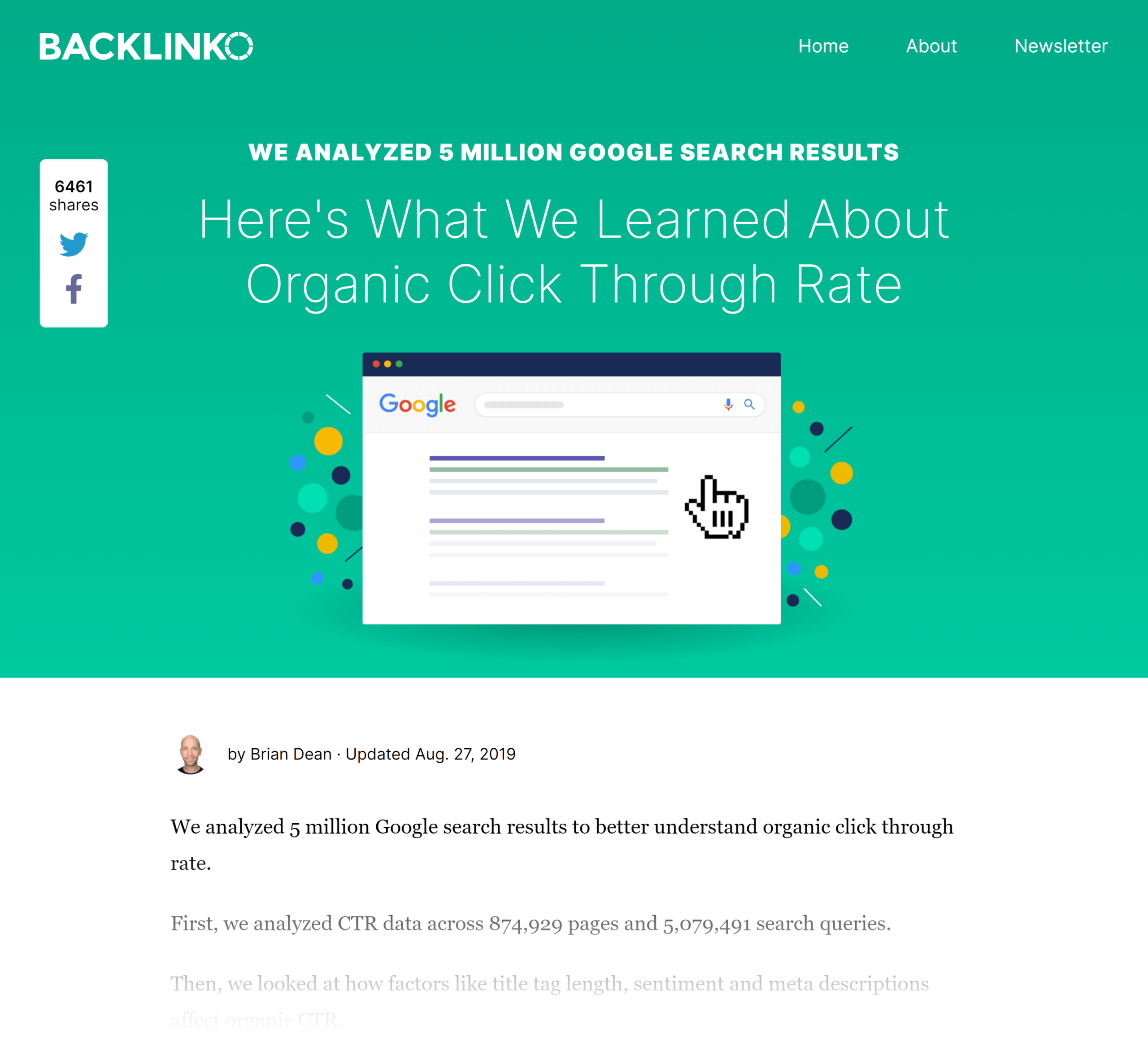 Backlinko - Google CTR stats