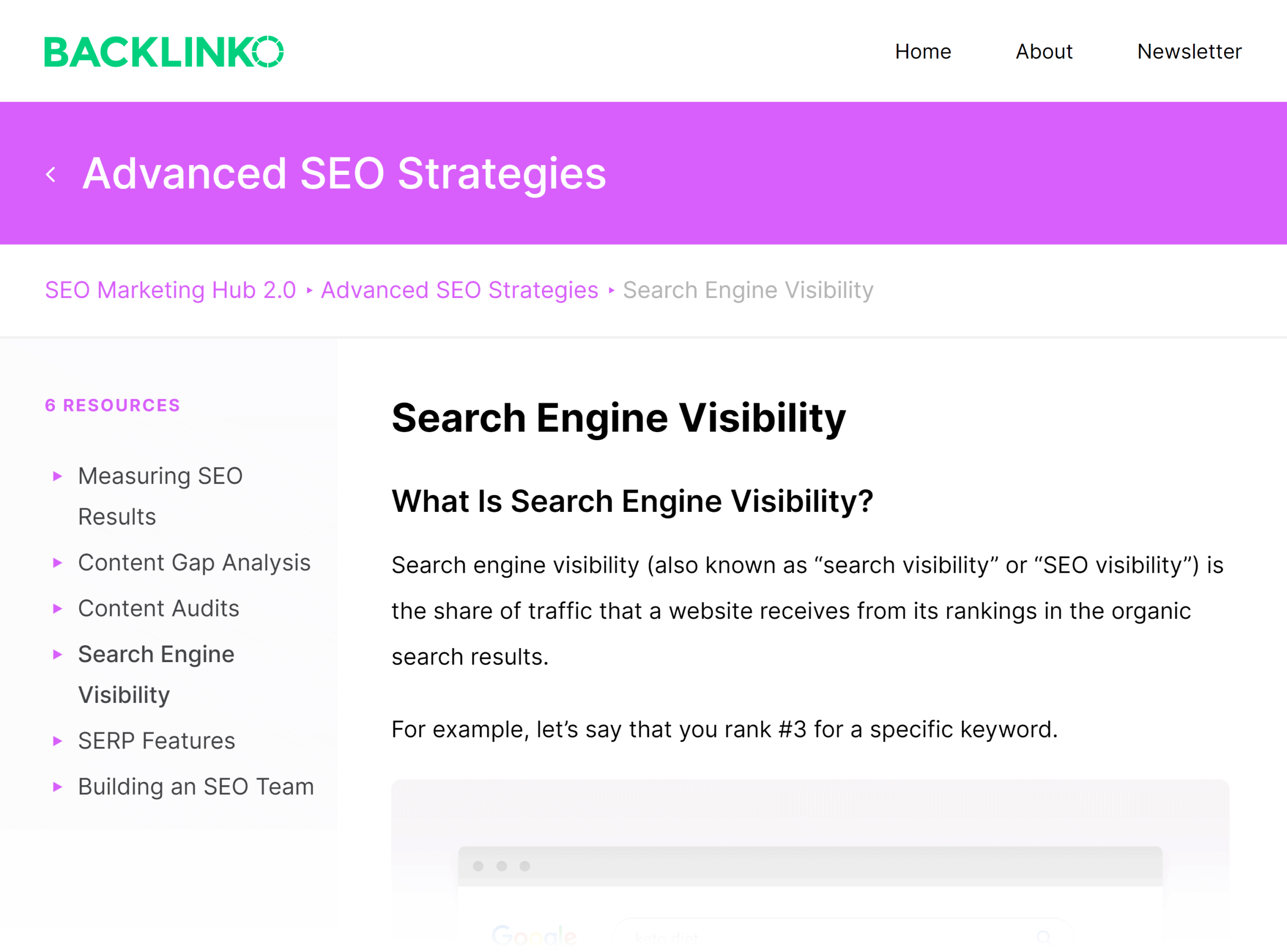 Backlinko – Hub – SEO Visibility