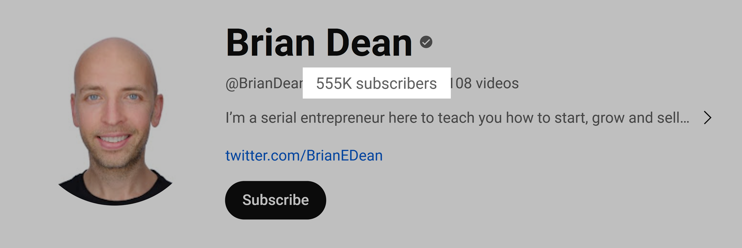 Brian Dean – YouTube subscribers