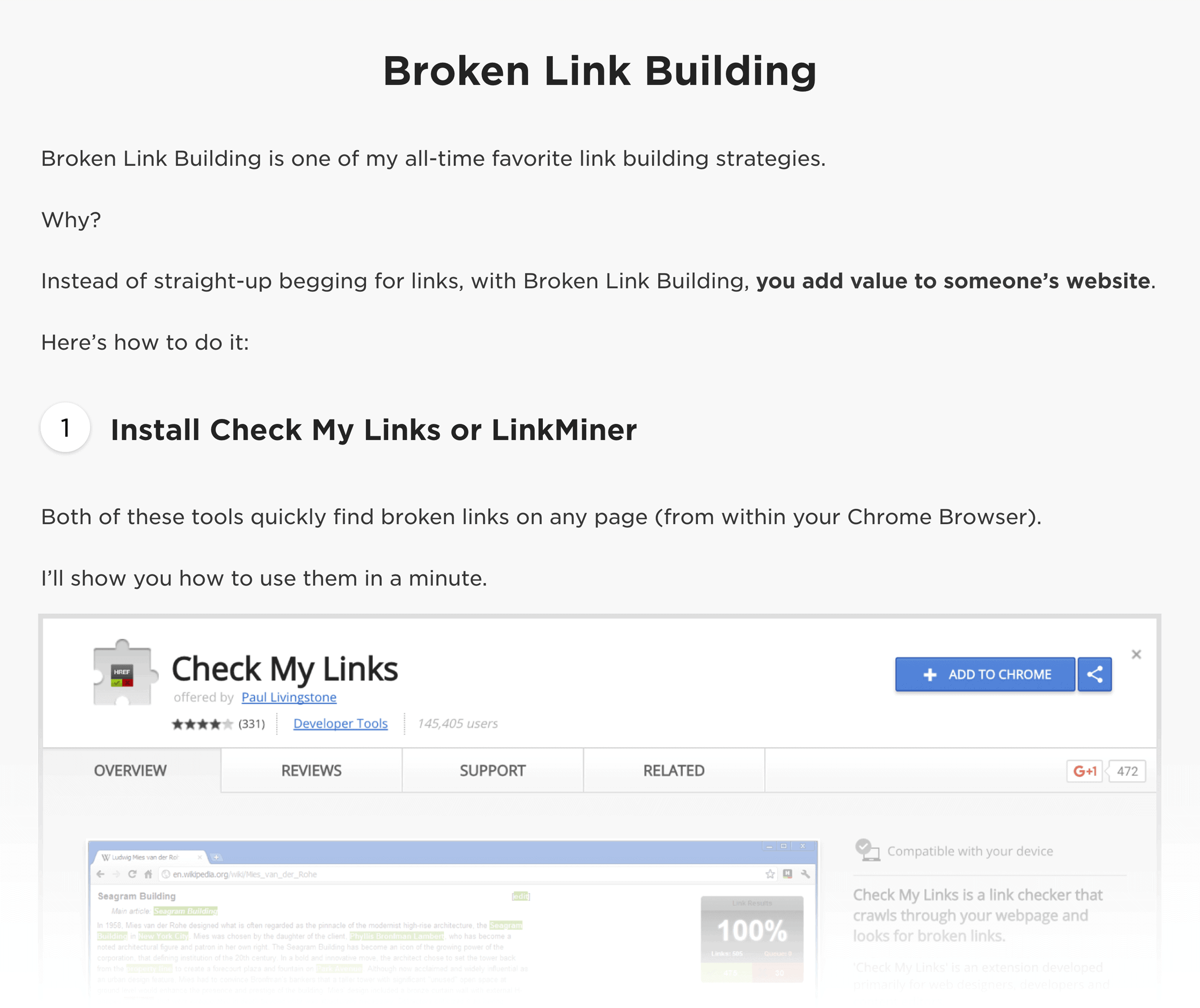 Broken link building