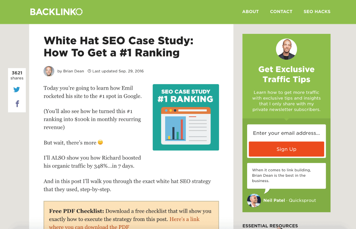 White hat SEO case study