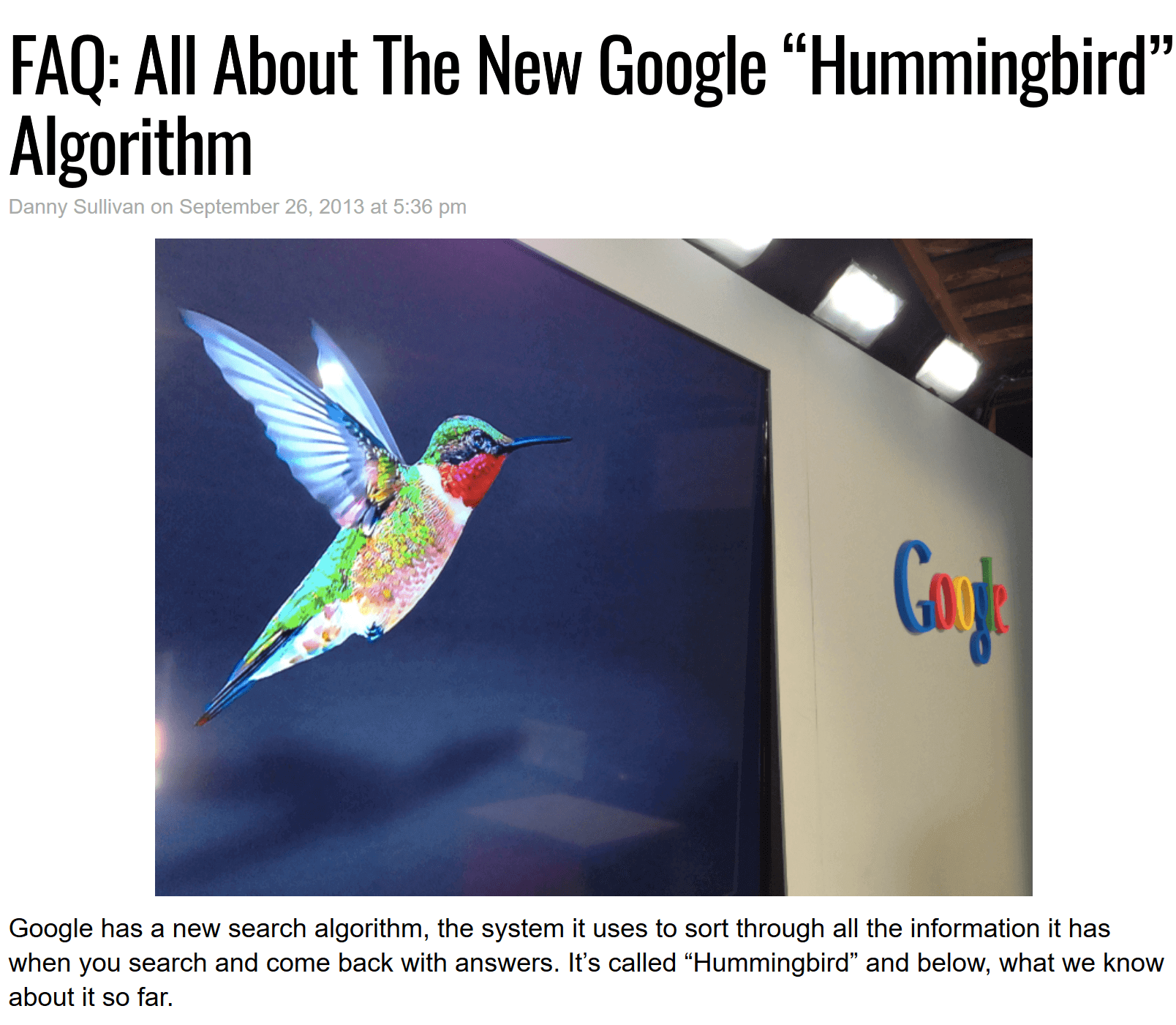 google hummingbird