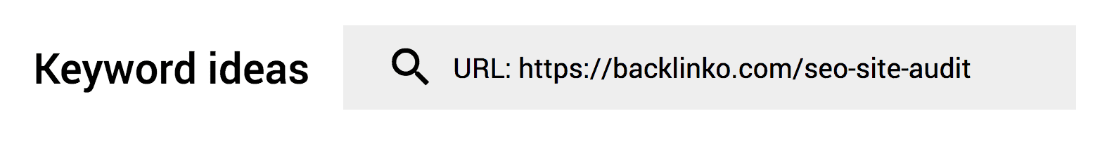 Google Keyword Planner – URL search