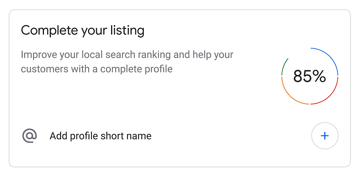 Google My Business – Completion score