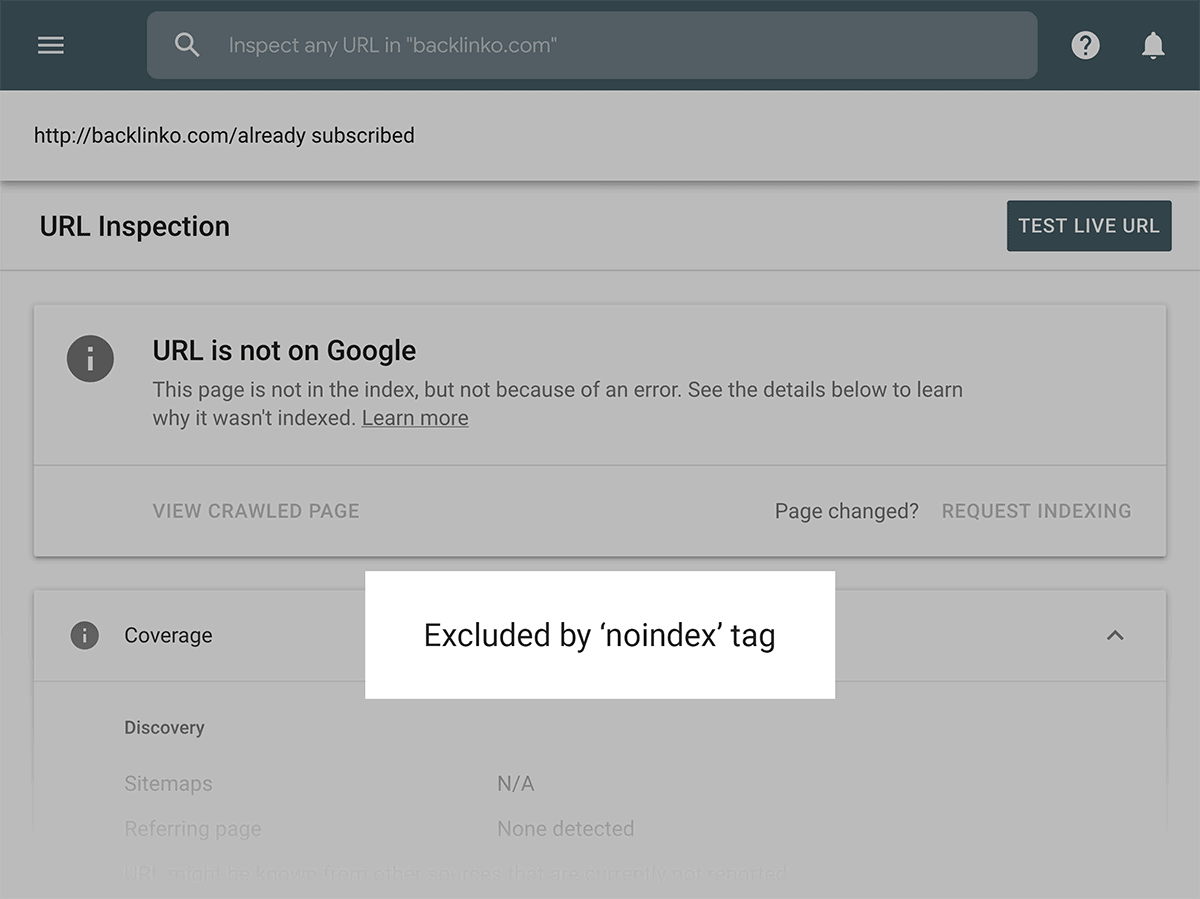 Google Search Console – Excluded by noindex tag