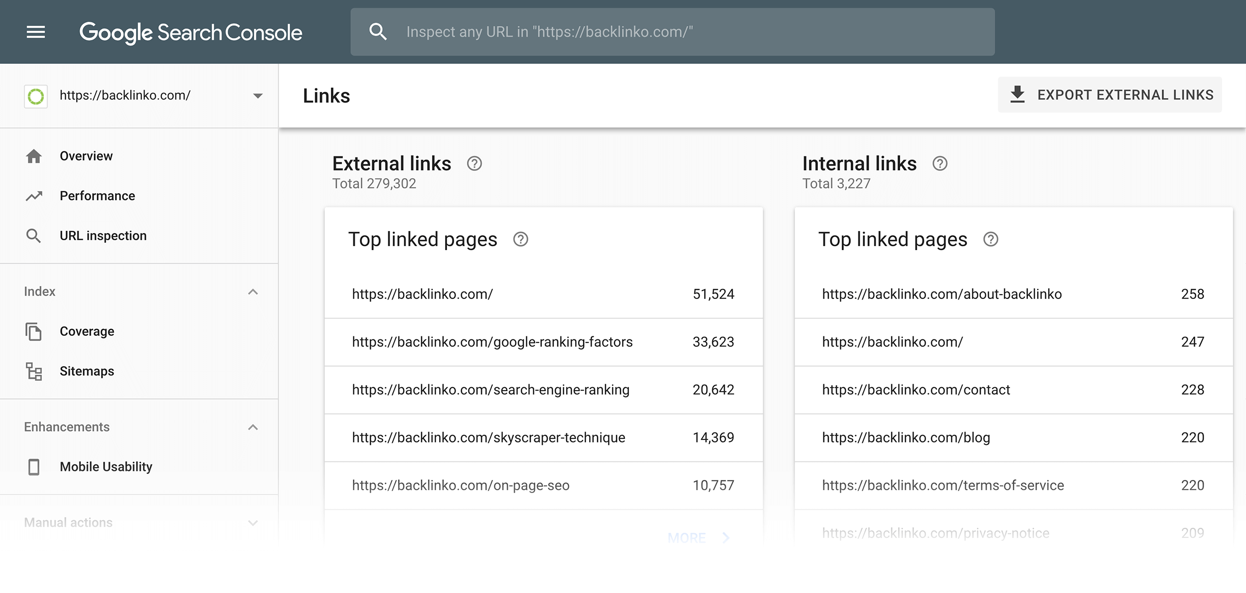 Google Search Console – Links