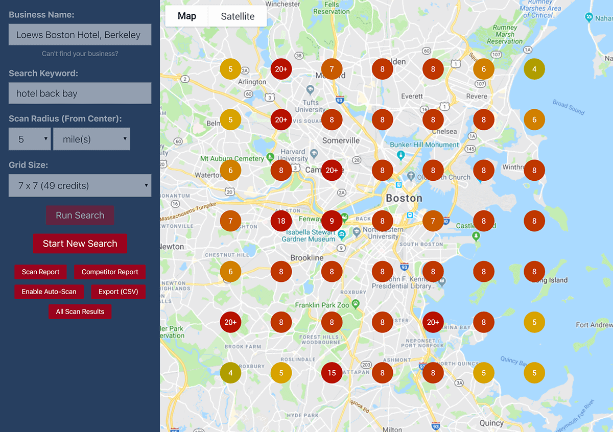 Local Falcon search results