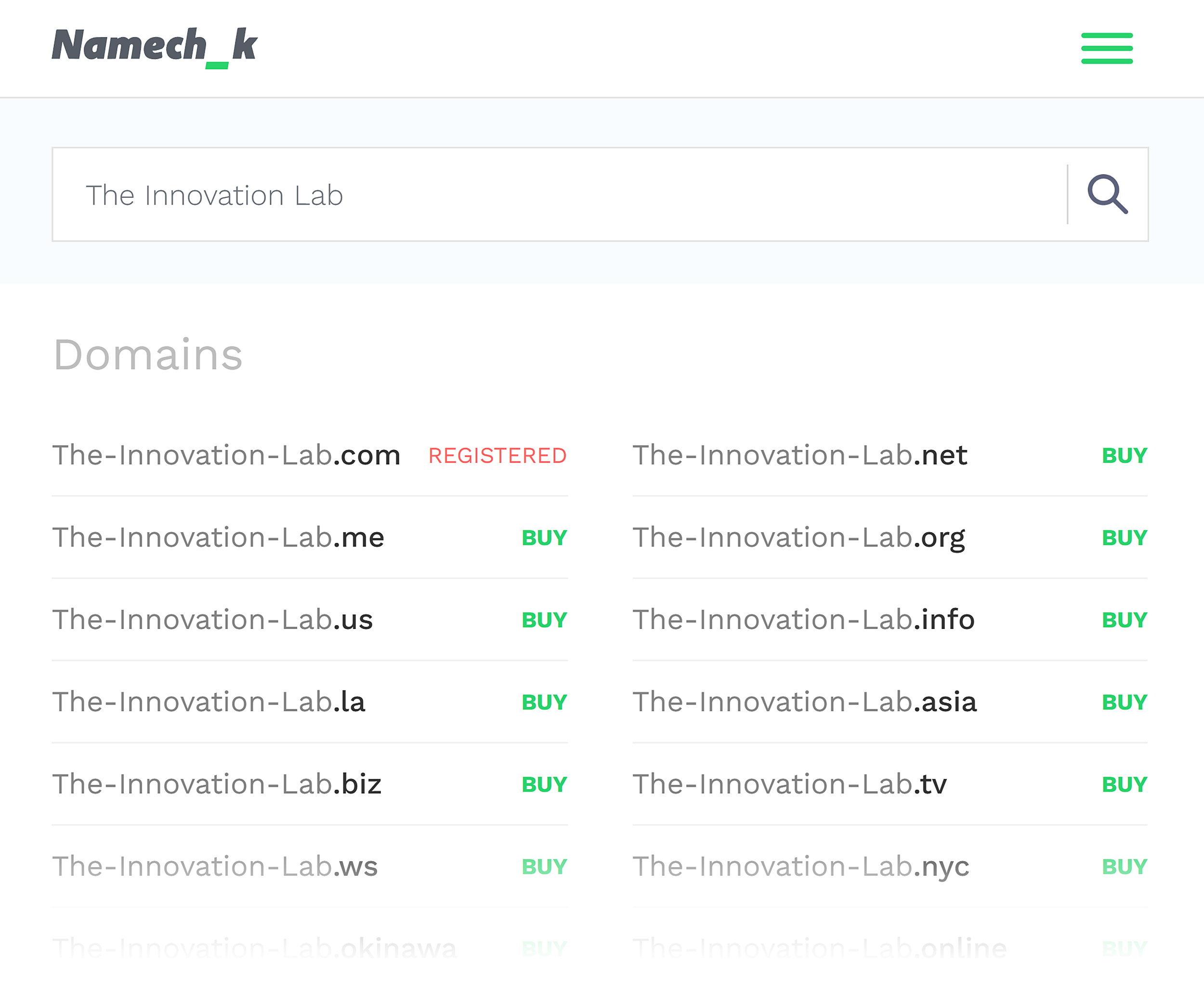 NameChk – The Innovation Lab