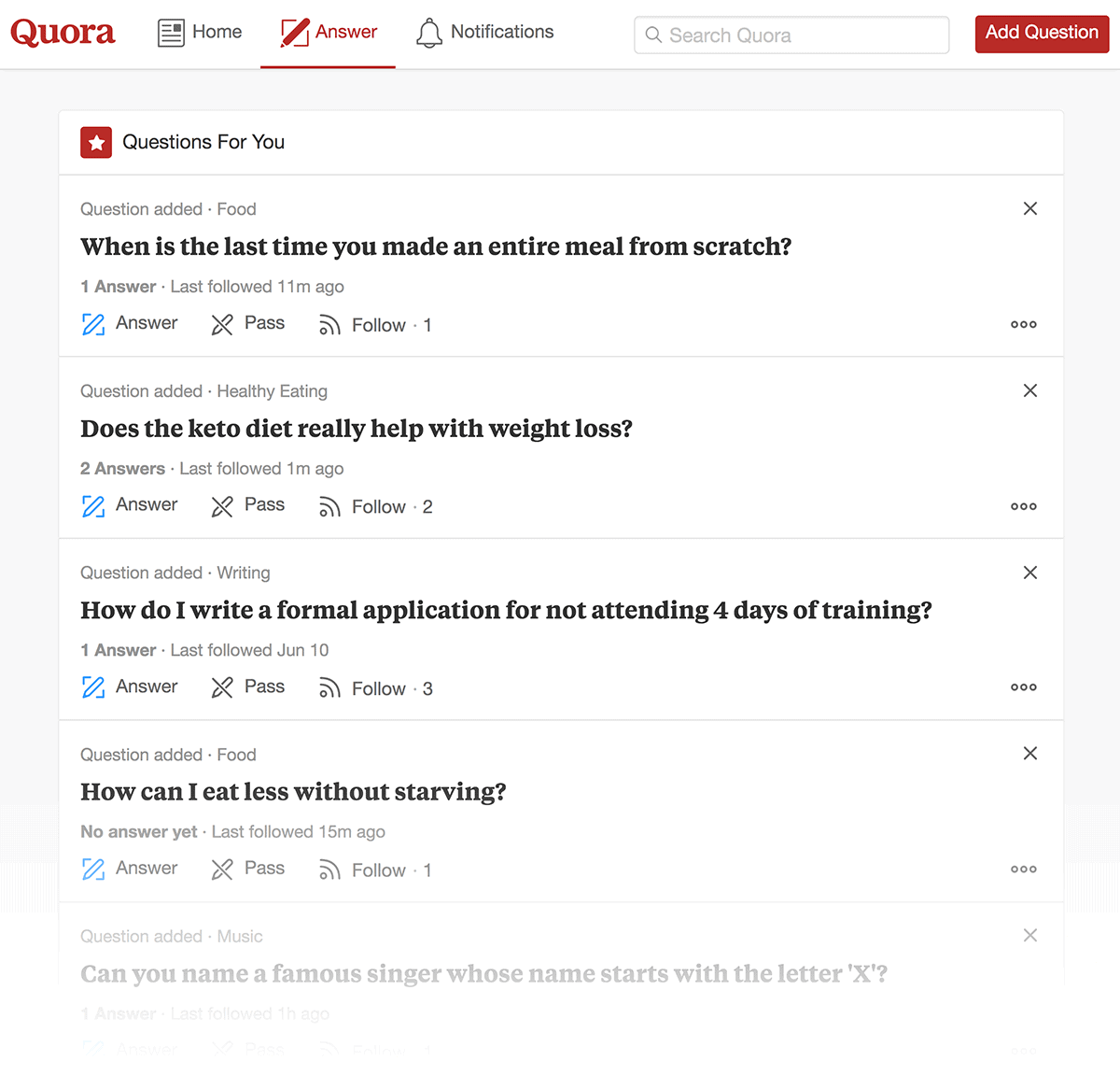 Quora questions