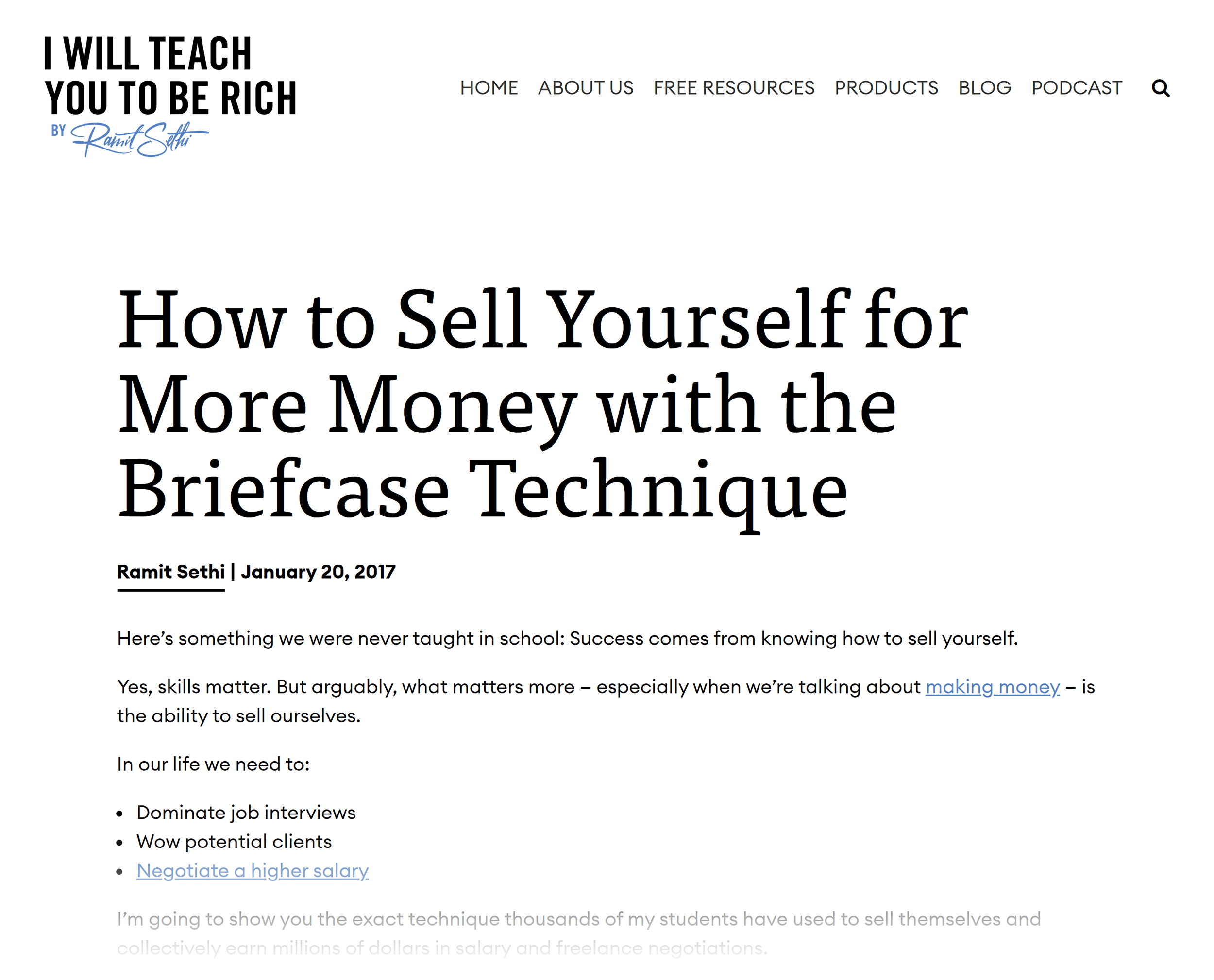 Ramit Sethi – The briefcase technique