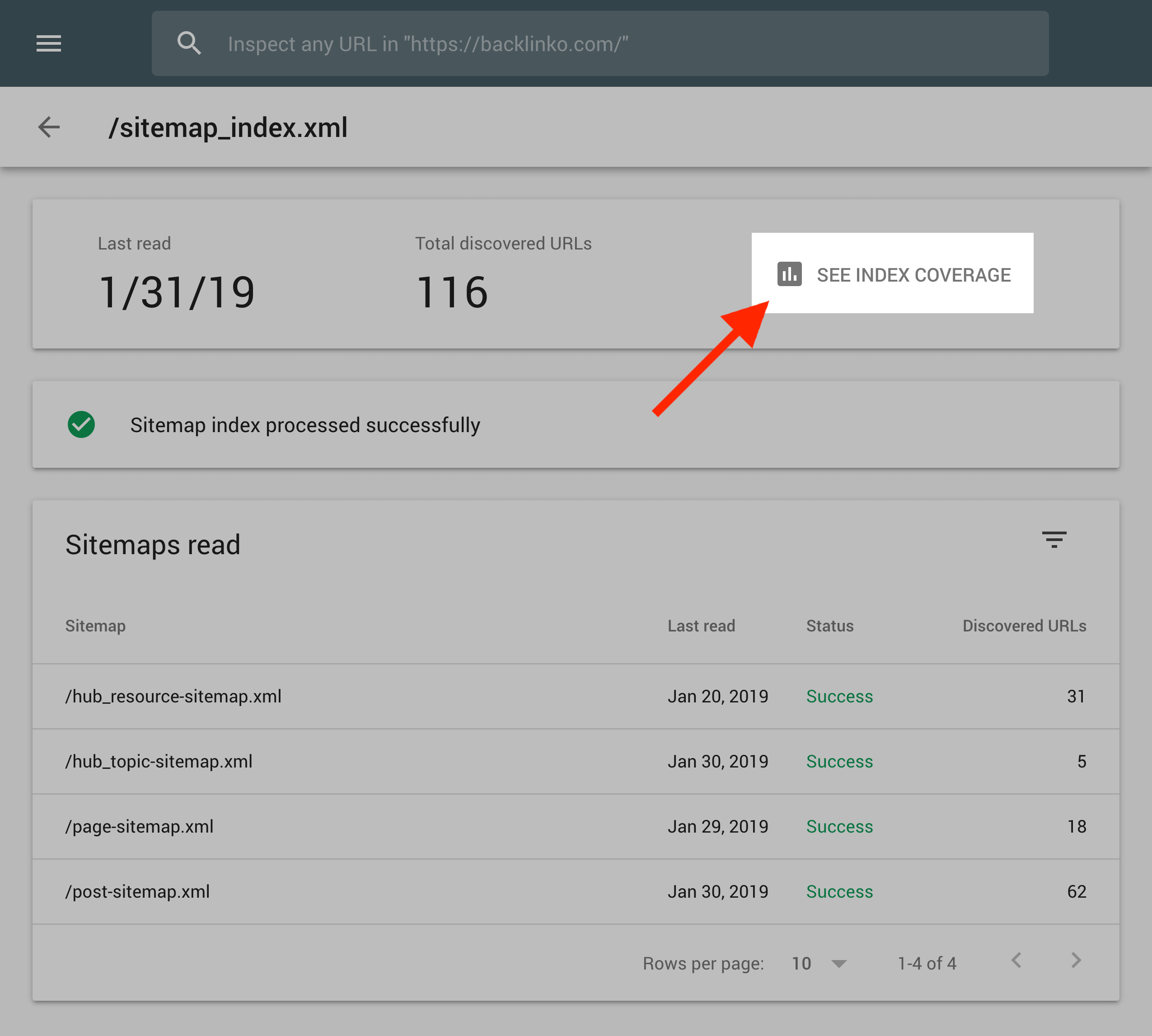 See index coverage