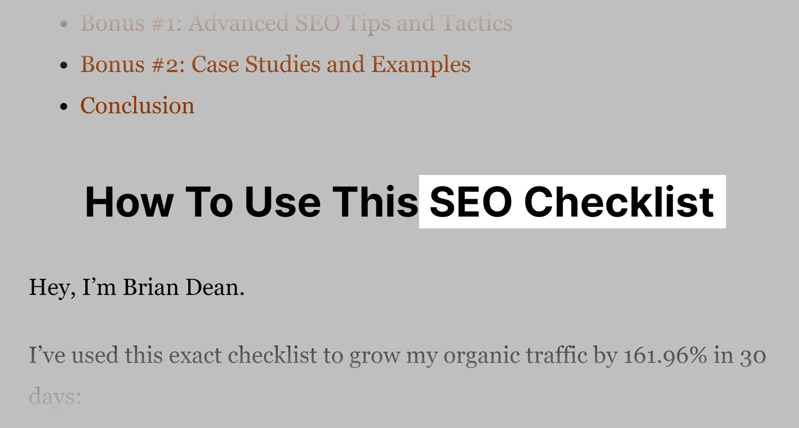 SEO checklist – Keyword in H2 tag