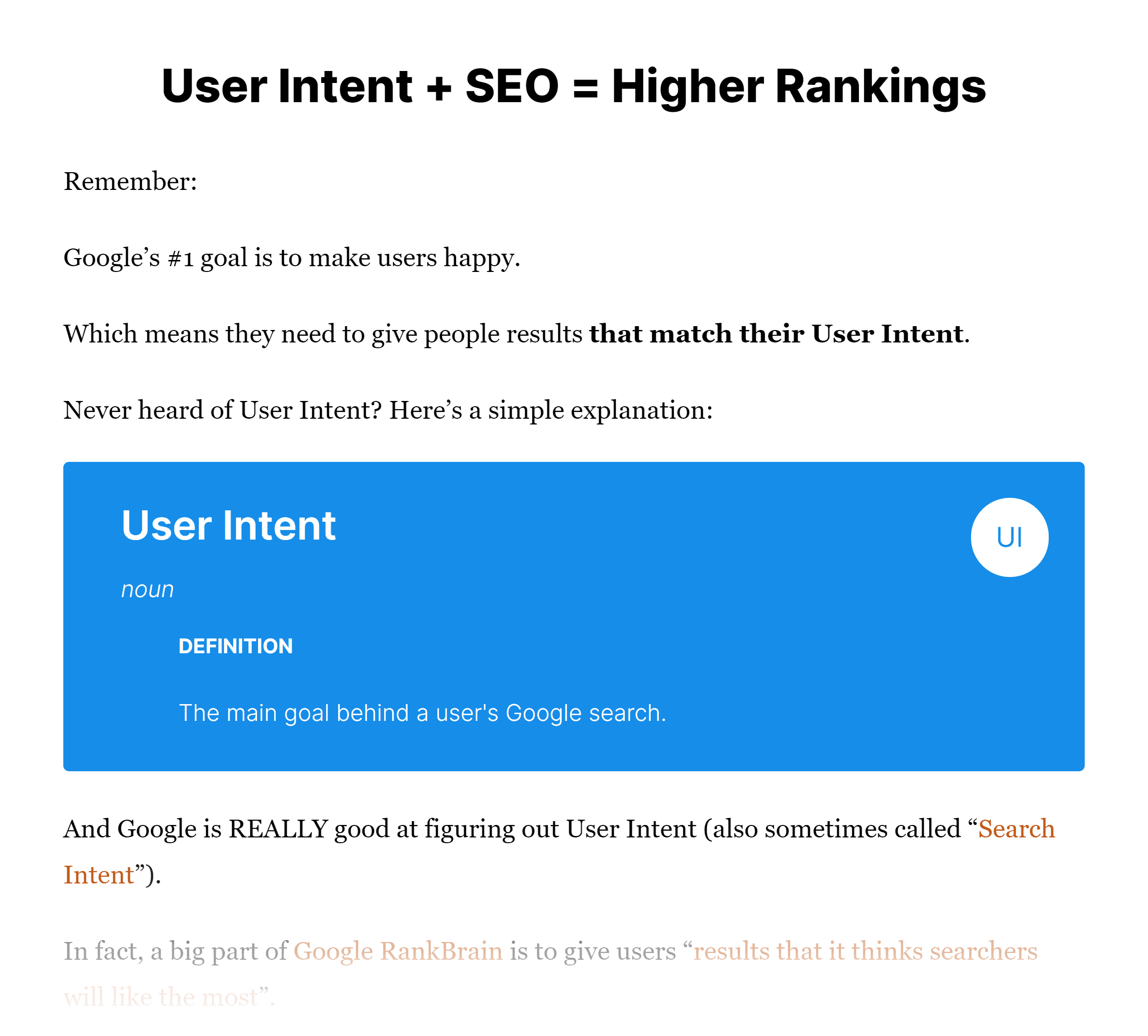 Skyscraper technique 2.0 – User intent