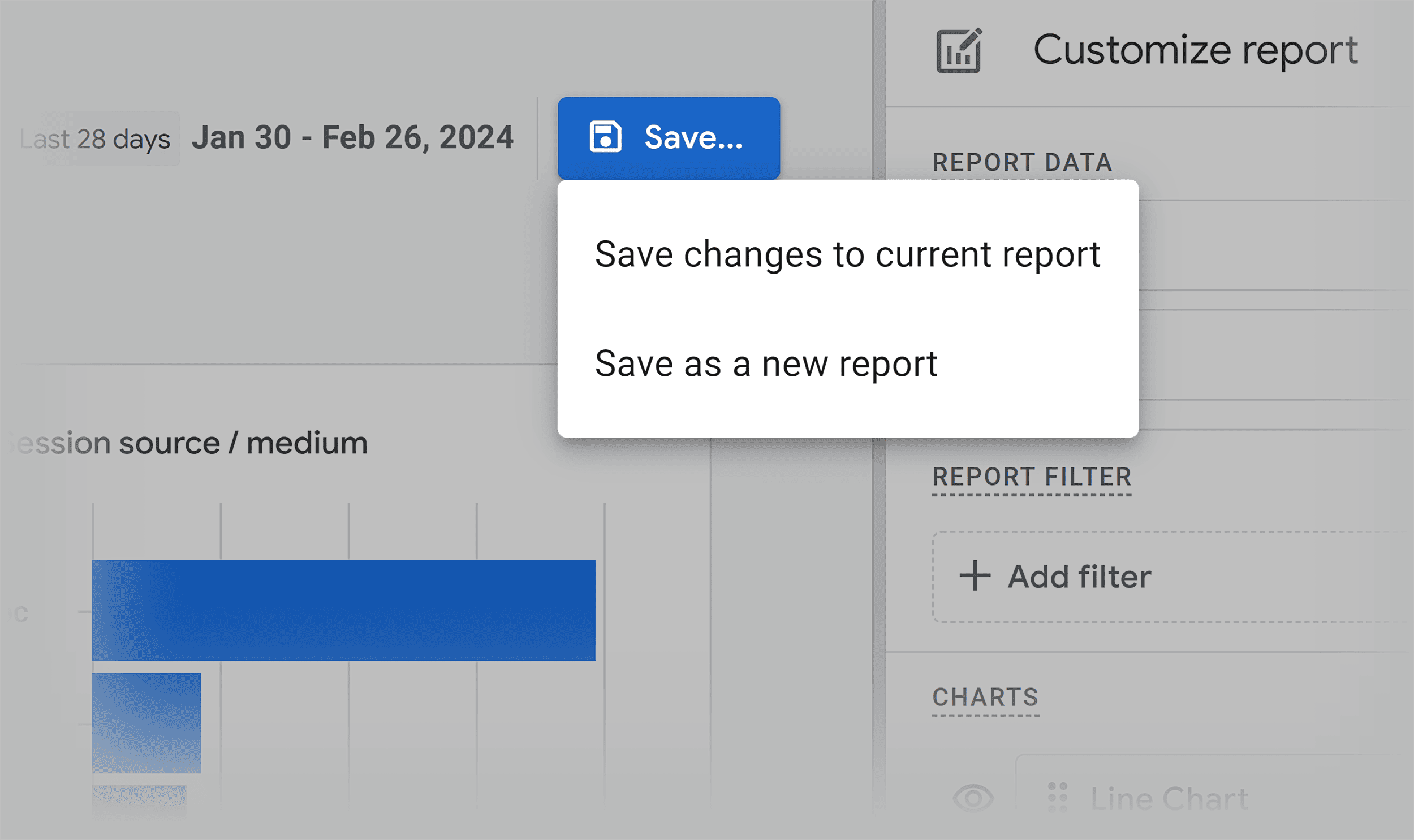 Traffic acquisition – Save report