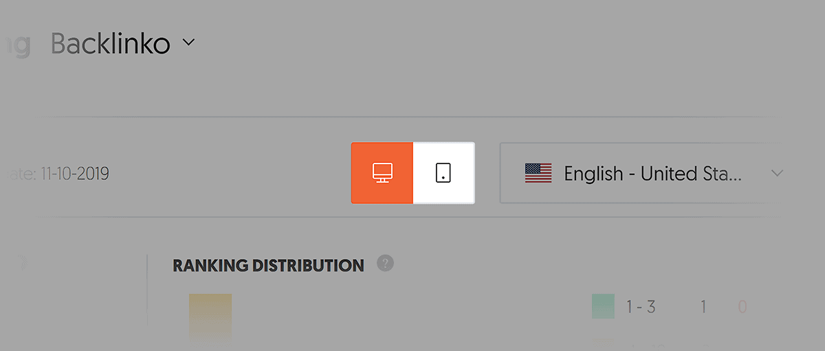 Ubersuggest – Dashboard – Keyword Report – Desktop/Mobile switch