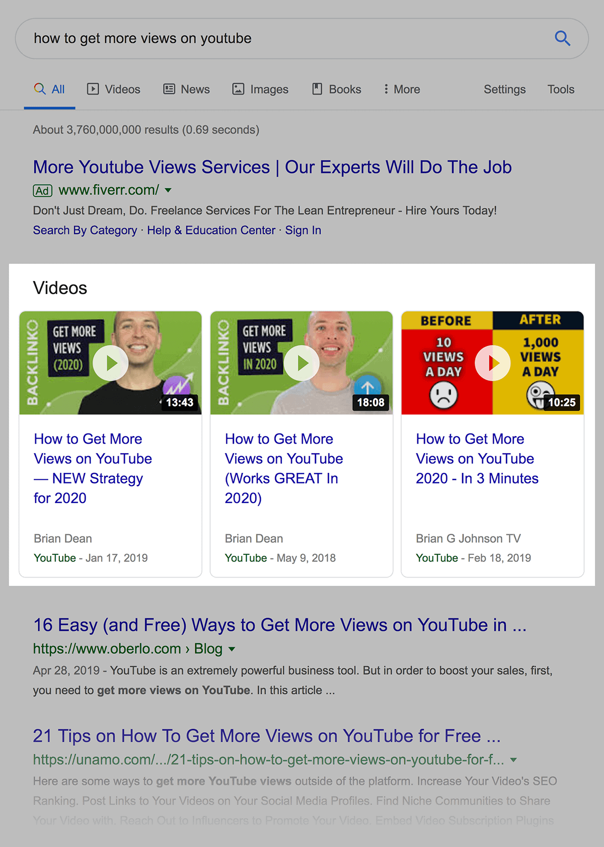 Videos Results In SERP