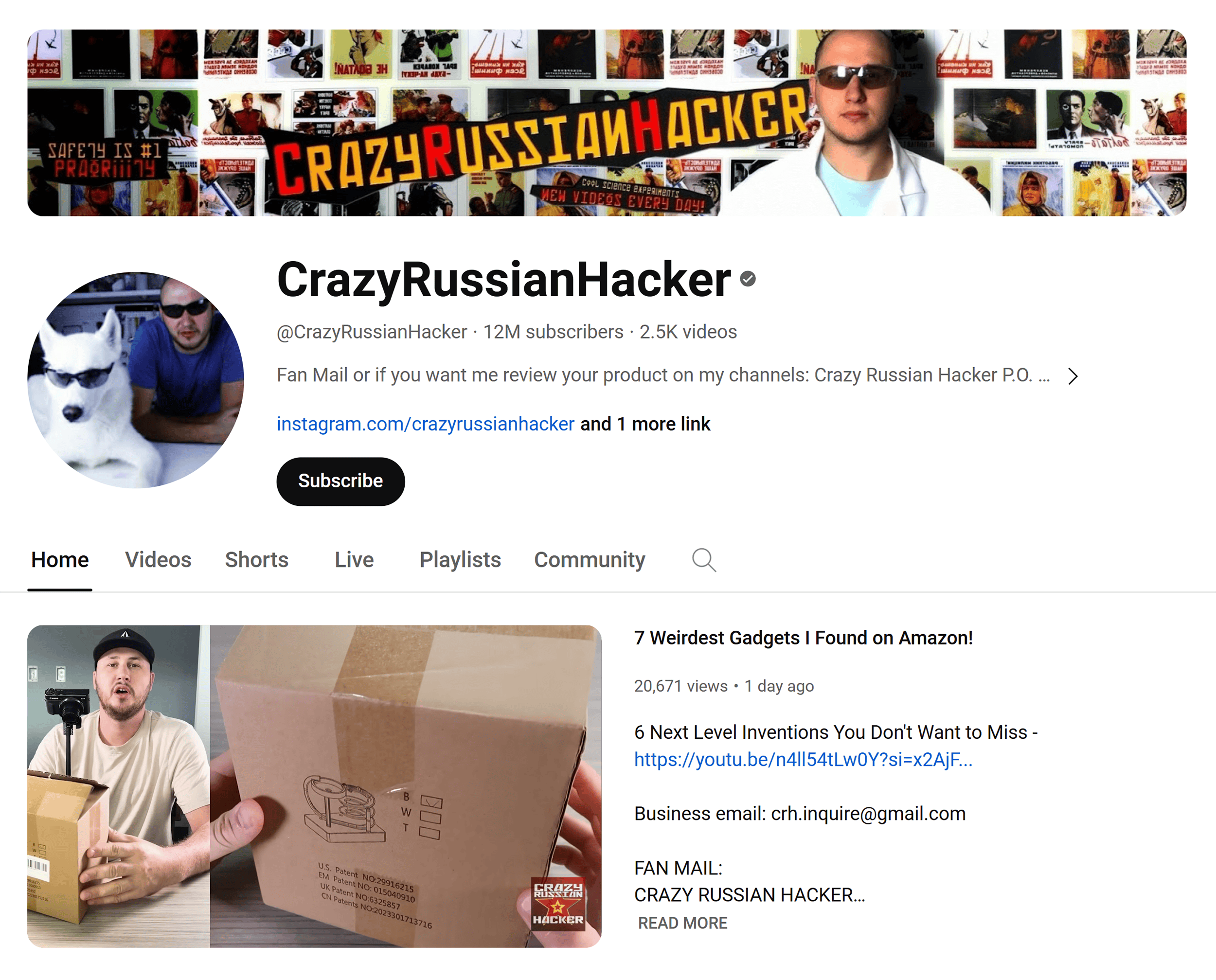 YouTube – CrazyRussianHacker