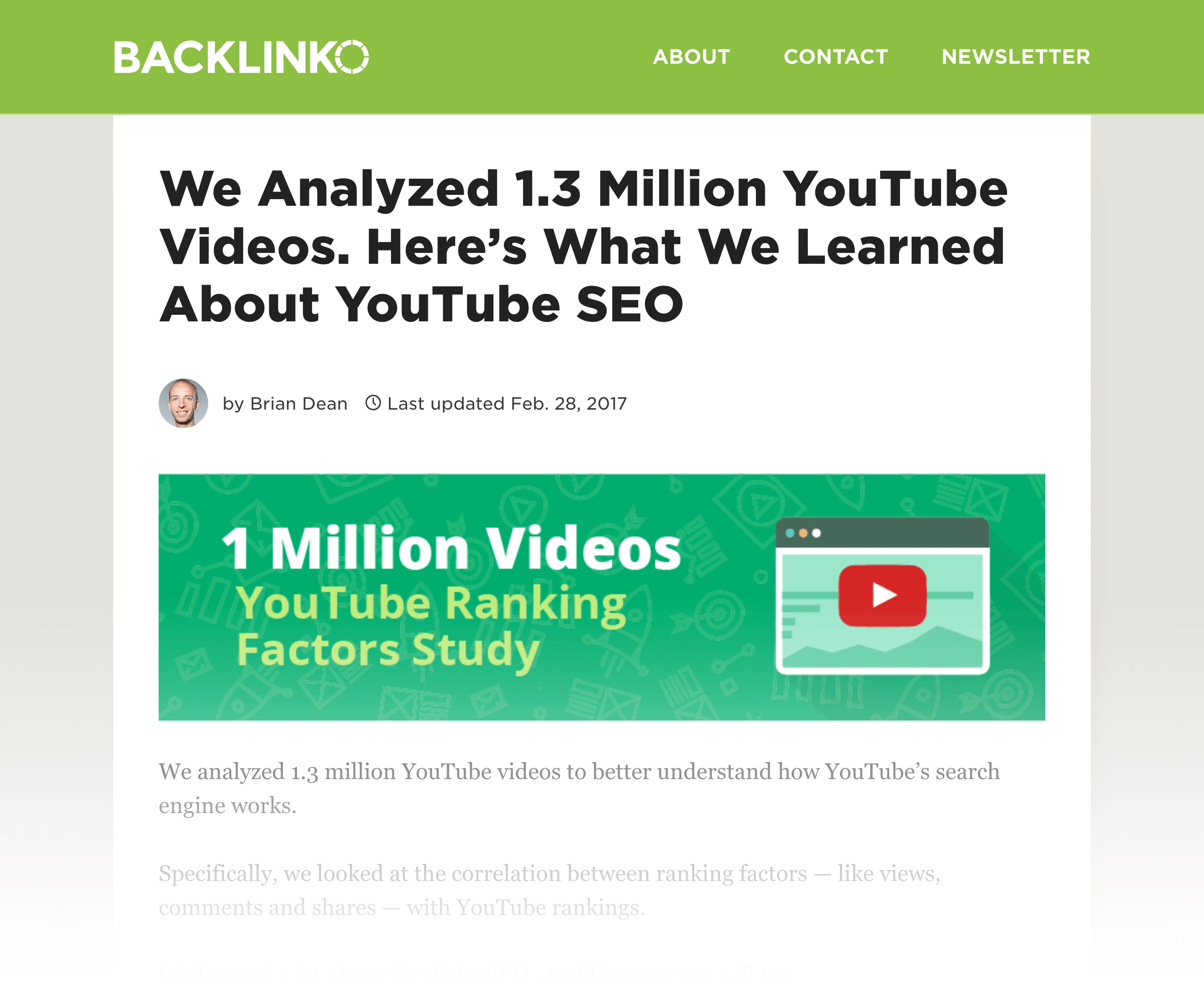 YouTube Ranking Factors